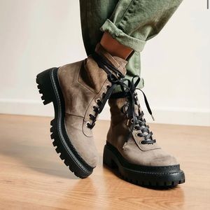Mireya Playa VEGAN BOOTS ISOLDA TAUPE SUEDE - like new!